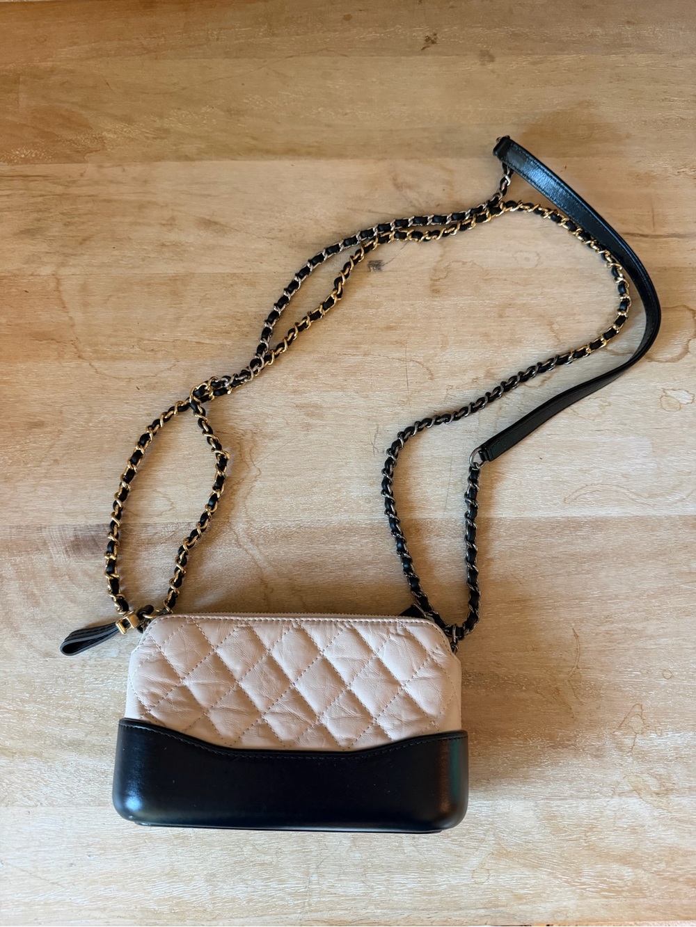 Chanel Gabrielle Leather Two-Tone Crossbody Bag